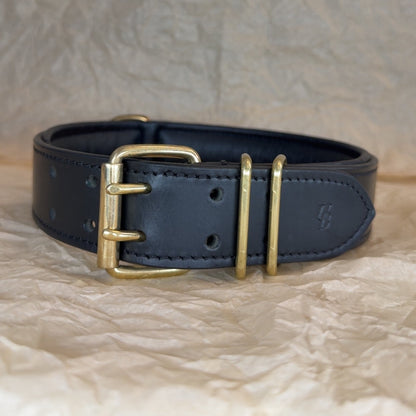 Klassisk læder halsbånd - Sort