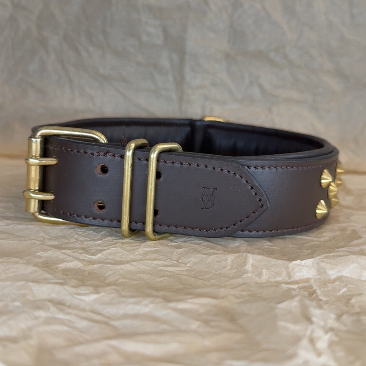 Zika læder halsbånd m. Guld - Brun 2. Sorterings