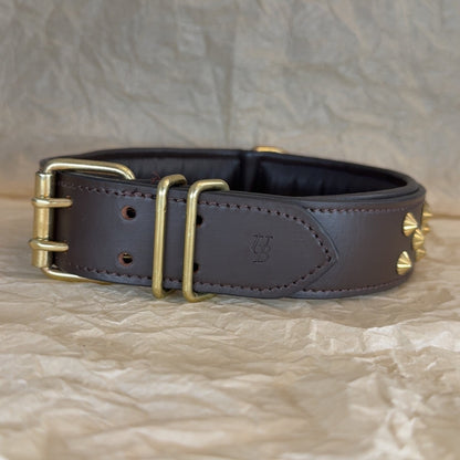 Zika læder halsbånd m. Guld - Brun 2. Sorterings