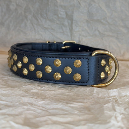 Zika læder halsbånd m. Guld - Sort 2. Sorterings