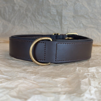 Klassisk læder halsbånd - Brun