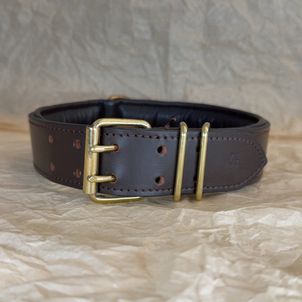 Klassisk læder halsbånd - Brun