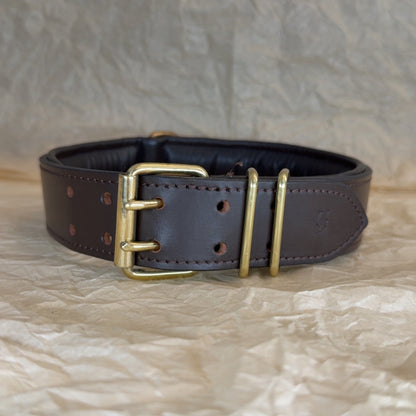 Klassisk læder halsbånd - Brun