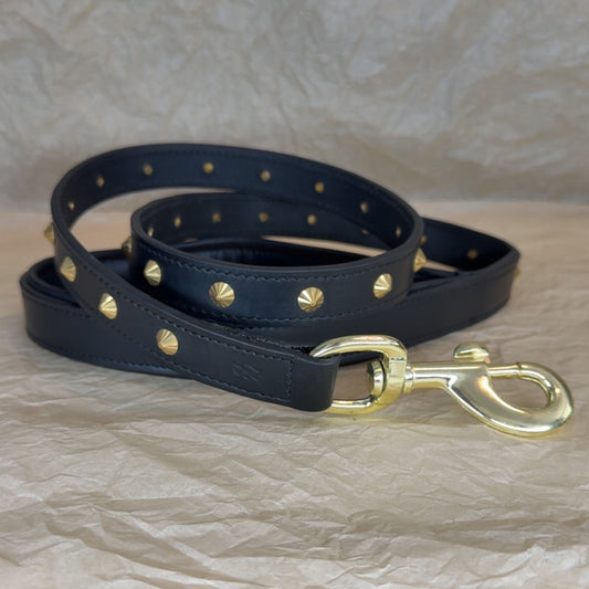 Zika læder line m. guld - Sort